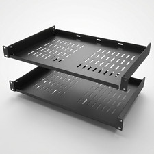 2 Pack 1U Vented Rack Shelf 12 Deep Cantilever Tray Steel for 19 Inch Cabinet picture