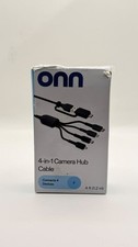 onn. 4-in-1 Camera Hub Cable 4ft USB-C Micro USB Mini USB 8-Pin Black picture