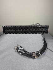 Monoprice 48-Port Cat6 Patch Panel 2U 19-Inch Rack Mount RJ45 Ethernet Network picture