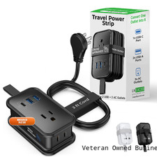 Uncaged Ergonomics Travel Charger For Multiple Devices Flat Plug Power Strip picture