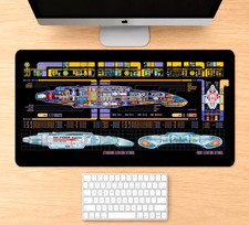 Star Trek Saturn Mouse Pad, Galaxy Class LCARS Gaming Desk Mat Mousepad AH392ND picture