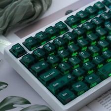 Emerald Green Frosted Translucent Keycaps 115 Key Cherry Profile Shine Through picture