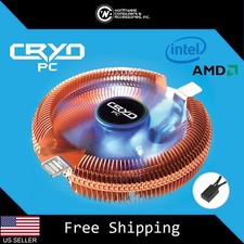 Cryo-PC Low-Profile Copper CPU Cooler Heatsink with Blue 90mm Fan for AMD Intel picture