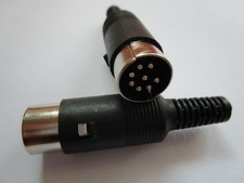 4 Pcs DIN Plug Male Connector 8 Pin with Plastic Handle New picture