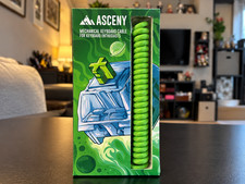 ASCENY Green Coiled USB-C Mechanical Keyboard Cable Double Sleeved USB-A to Type picture