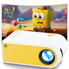 KSAN Mini Projector, Projector with WiFi and Bluetooth, 1080P Support yellow picture