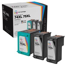 LD Replacement Replacements for HP 74XL 75XL Set of 3 HY Ink: 2 CB336 1 CB338 picture