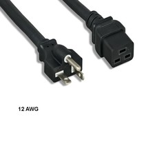 LOT 10pcs 8ft 12 AWG Power Cable NEMA 5-20P to IEC-60320 C19 20A/125V SJT Black picture