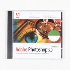 Adobe Photoshop 5.0 LE Software 1998, Manual & Registration, Win/Mac CD-ROM picture