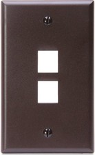 Leviton QuickPort Wallplate, Single Gang, 2-Port, 41080-2BP, Brown picture