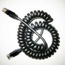 24AWG Spiral-Coiled Ethernet Cat5e Cable 4-15 Feet Network Cord Retractable picture