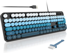 Computer Keyboards Wired, Plug Play USB Full Size Typewriter Keyboard, Cute Colo picture