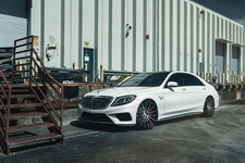 Cars white mercedes s class sedan adv1 wheels Desk Mat Stitched picture