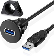 USB 3.0 Male to Female Panel Mount Extension Cable, 6Ft picture