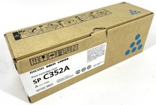 LOT OF 2 New Genuine Ricoh Savin Lanier SP C352A Cyan Printer Toner Cartridge picture