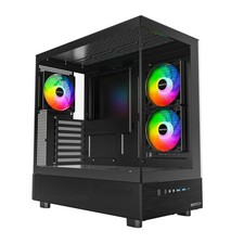XR Panoramic High Airflow ATX PC Case, 3 ARGB PWM Fans, Black picture