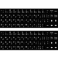 2 PCS Arabic keyboard stickers Waterproof Replacement Computer Laptop White picture