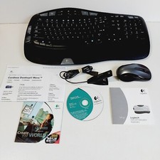 Logitech Cordless Desktop Wave Ergonomic Keyboard LX8 LASER Mouse for Parts picture