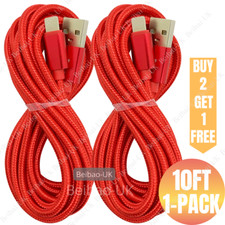 10Ft USB Cable Braided For Apple iPhone 11 X 8 7 iPad Charger Charging Data Cord picture