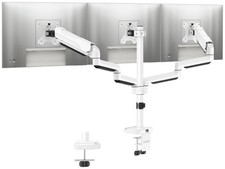 MOUNTUP Triple Monitor Stand Mount - 3 Monitors Desk for Triple, White picture