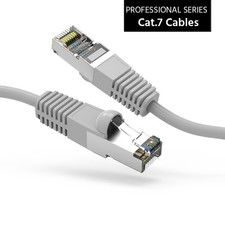 50Ft CAT7 Shielded (SSTP) 600MHz Ethernet Network Booted Cable Gray picture