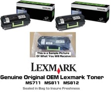 2 Mostly New Genuine Lexmark 521X Toner MS711 MS811 MS812 52D1X00 50% 60% picture