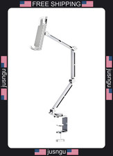 Adjustable Aluminum Tablet & Phone Stand with 360° Rotation for Desk Bed Use picture