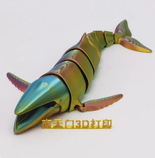 3D-printed custom humpback whale joint-actuated realistic marine animal toy picture