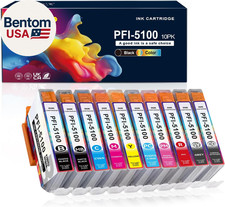 PFI-5100 Ink Cartridge 10-Pack High Capacity PFI5100 Ink Replacement for Canon P picture