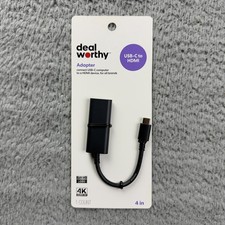 Deal Worthy USB-C To HDMI Adapter 4 In Cable 4K Ultra HD Black Plug & Play New picture