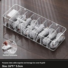 1PC Data Cable Storage Box Desktop Organizer Charging Cable Mobile Charger Dustp picture