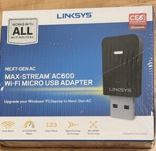 Linksys WUSB6100M AC600 WiFi Dual-Band Micro USB Adapter NEW Unopened picture