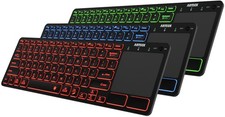 Universal Backlit Bluetooth Keyboard with Touchpad - 7 Colors, Media Control for picture
