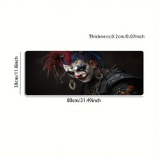 1 Extra-Large Gaming Mouse Pad with Punk Clown Dark Style Trendy Art Design, N picture