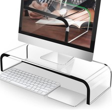 AboveTEK Acrylic Monitor Stand, Premium Large Riser 20 inch, 20 inch  picture