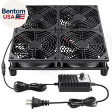 120Mm X 4 Router TV Box Fan 110V - 240V Big Airflow with Speed Control for DIY G picture