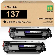 ManyJets CRG137 Toner Cartridge Compatible for Canon 2Pack, 2BK picture