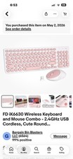 FD iK6630 Wireless Keyboard and Mouse Combo - 2.4GHz USB Cordless, Cute Round... picture