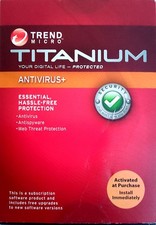 Trend Micro Titanium Antivirus+ Antispyware Web Threat Protection New Open Box picture