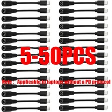 FOR HP DELL 100W 7.4mm Power Adapter Converter Cable To USB-C Port Lot 5-30pcs picture