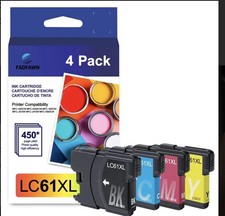 LC61XL Compatible Ink Cartridges 3 Pack BK C M for Brother Printers picture