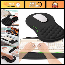 Ergonomic 2-in-1 Keyboard Wrist Rest & Mouse Pad Support, Memory Foam Relief, Bl picture
