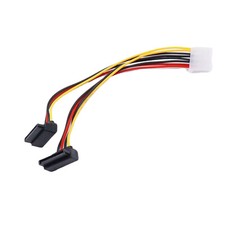 10x 4 Pin Molex IDE Female to 2 SATA Female 90° Angle HDD Power Y Splitter Cable picture