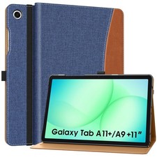 MoKo Case for Samsung Galaxy Tab A11+ /A9+ Plus 11 Inch, A Denim Blue & Brown picture
