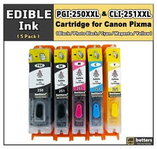 Betters® Edible Ink PGI-250XXL CLI-251XXL Refillable Cartridge for Canon ,5 sets picture