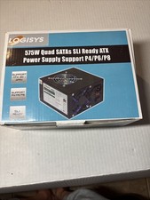 Logisys 575W 4 SATAs ATX Power Supply 80+EFFICIENCY 120MM Fan New Open Box picture