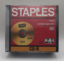 Staples CD-R Recordable Discs 700MB 80 Min 48x 10-Pack Jewel Case 32370-US picture