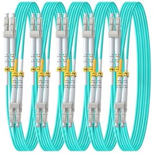 5 PCS OM4 LC To Fiber Patch Cable Duplex Multimode 40G/100G 50/125um 2m/6ft picture