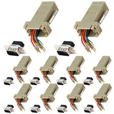 ANMBEST 10PCS DB9 Serial Port Male to RJ45 Ethernet Adapter, Male, Black picture
