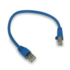 6INCH Cat5E SHIELDED Ethernet RJ45 Patch Cable  Stranded  Snagless Booted  BLUE picture